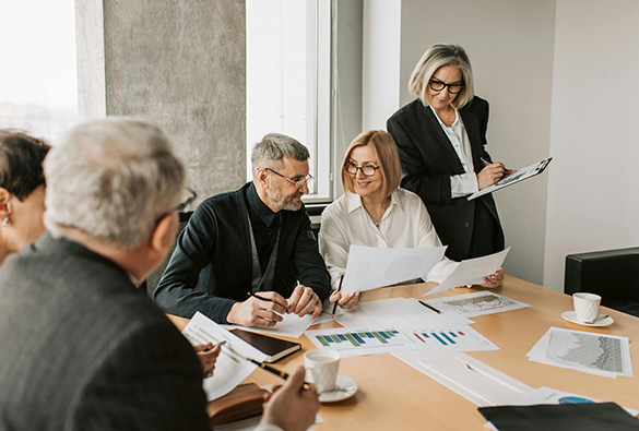  group working in the office