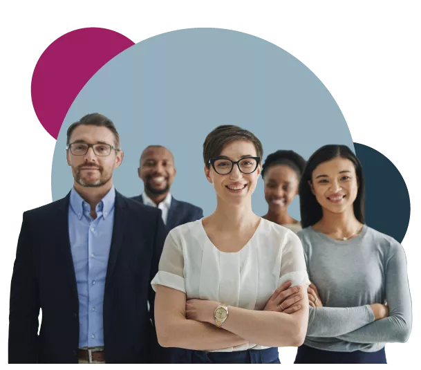  group of colleagues with crossed arms smiling